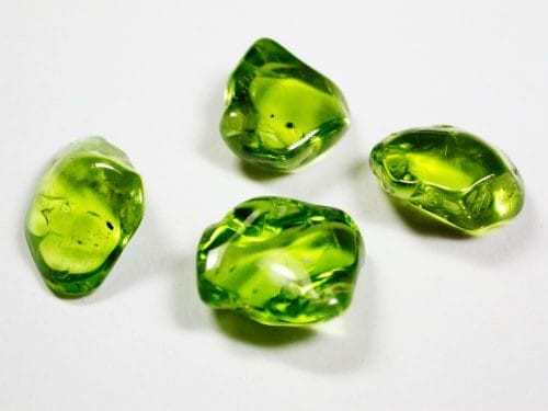 Polished peridot stones - one of the capricorn lucky stones