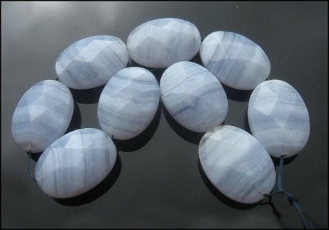 Blue lace agate promotes peace, clarity, and communication that contribute to a healthy throat chakra