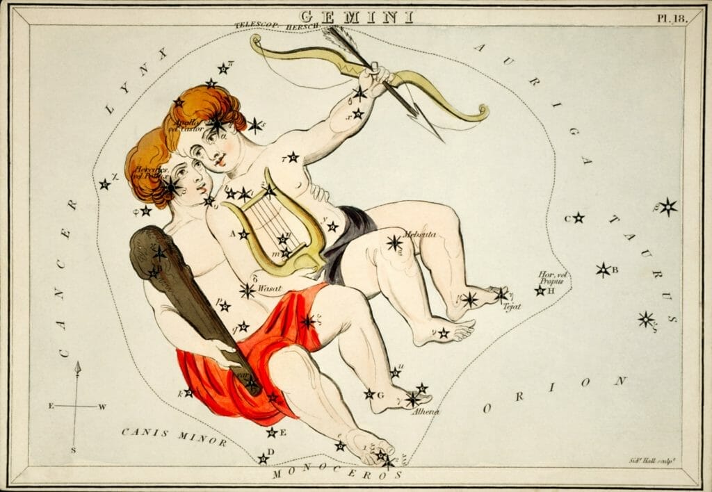 The symbol of the twins is often used to represent the duality of the gemini zodiac sign
