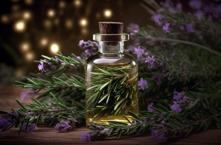 Rosemary oil promotes hair growth and thickness and helps combat dandruff